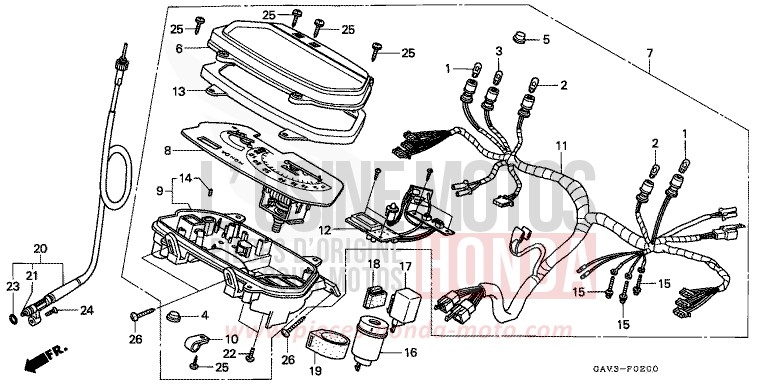 DREHZAHLMESSER von CB1300 Super Bold'or ABS MARTINET BLUE METALLIC (PB223) von 1995